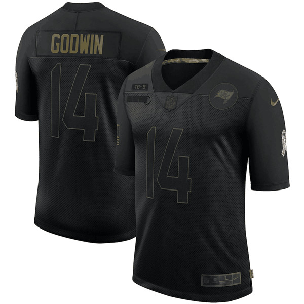 Men's Tampa Bay Buccaneers #14 Chris Godwin Black 2020 Salute To Service Limited Stitched NFL Jersey